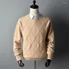 Suéteres masculinos Moda Cashmere Big Argyle Plaid Knit Men grossa Sweater de pulôver h-straight oneck s-2xl de varejo atacado