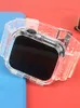 Sport Clear Band Correas con estuche para Apple Watch Series 7 8 ultra 49mm Funda de silicona transparente Armor Correa iwatch 5 6 SE 40 41mm 44 45mm
