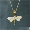 Hanger Kettingen Dragonfly Casual Hanger Ketting voor Vrouwen Ins Sieraden Drop Levering Kettingen Hangers Dhp7f