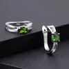 Ear Cuff GEM039S Ballet 106ct chrome diopside clip clip 925 Sterling Silver Cute Gemstone أقراط للنساء Fine J5233908