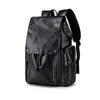 Backpack Men's Travel USB Charging Waterproof PU Leather Fashion Schoolbag Large Capacity Notebook