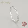 Silber einfache geflochtene Ring Textur stapelbare Ringe für Frauen minimalistischen feinen Schmuck