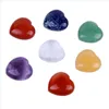 Konst och hantverk Natural Crystal Chakra Stone 7st Set Rose Quartz Heart Shape Healing Gemstones Home Decoration Drop Delivery Garden DHNA7