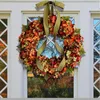 Couronne de fleurs décoratives d'automne, pour Thanksgiving, porte d'entrée de la maison, décor de fête saisonnière, Festival de ferme en plein air