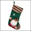 Christmas Decorations Christmas Stocking Bag Santa Snowman Deer Snowflake Candy Gift Xmas Tree Hanging Ornament Socks Drop Delivery Dhzrq