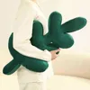 Stile nordico verde realistico Liebm foglia peluche cuscino sorriso viso foglie di piantaggine forma di amore pisolino cuscino per il sonno divano decor regalo J220729