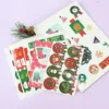 Confezione regalo 5 fogli Adesivo decorativo di buon Natale Adesivi con fiocchi di neve con cervi di Babbo Natale Album fai-da-te Decorazione per imballaggio di Natale