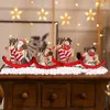 Christmas Decorations 1Pcs Wooden Ornaments Snowman Santa Claus Rocking Horse Kindergarten Toys