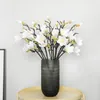 Dekorativa blommor 6 st/parti 53 cm simulering magnolia gren falsk för hemdekoration bröllopssalke siden