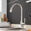 Kitchen Faucets Gold Silver Single Handle Pull Out Tap Hole Swivel Degree Water Mixer 866011 221109