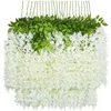 Flores decorativas Wisteria Flower Decoration Wedding Pack 24 Artificial penduramento decoração de teto videiras