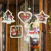 Christmas Decorations Wooden Pendants Xmas Tree Hanging Ornaments Snowflakes For Home Kids Gift Noel Navidad Decor