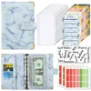 Color Marble Pattern Loose-Leaf Notepad A6 Binder 12pcs Set With Label Paper Envelope Student Office Schedule Recorder