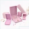 Jewelry Boxes Jewelry Boxes Pink Gift Packaging Box Veet Ring Cufflink Earring Pendant Charm Necklace Bangle Bracelet Brooch Jewelle Otskz