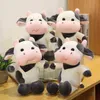 30Cm Super Cute Stuffed Plush Milk Cow With Scarf Toys Super Soft Animals Cattle Dolls Baby Sleeping Sussen Toys Birthday Gift J220729
