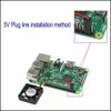 Integrated Circuits Raspberry Pi Fan Small Computer Cooling 30X30X7Mm Brushless Cpu For 3 Badd Drop Delivery Office School Business Dhxko