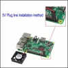 Circuits intégrés Raspberry Pi Ventilateur Petit Ordinateur De Refroidissement 30X30X7Mm Brushless Cpu Pour 3 Badd Drop Delivery Office School Business Dhxko