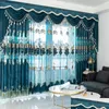 Cortina europeia bordada chenille cortinas de quarto para sala de estar moderna tle janela cortina valance decorar t200323 drop d dhwgz