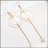 Dangle Lustre Long Gland Boucles D'oreilles Pour Les Femmes Or Couleur Bijoux De Mode Shell Drop Boucle D'oreille Mtipatterned Géométrique Livraison Dhprl