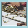 Chokers Gold Evil Blue Eye Choker Lucky Turkish Pearl Eyes Necklace For Women Girls Jewelry Party Gift Wholesale Drop Delivery Neckl Dhoek