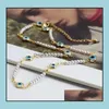 Colliers d'or mal bleu oeil tour de cou chanceux turc perle yeux collier pour femmes filles bijoux cadeau de fête en gros drop livraison neckl dhoek