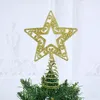 Adornos navideños Astilla Oro Brillo Árbol Estrella superior para el hogar Adornos navideños Noel 2023 Año de regalo