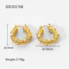 Boucles d'oreilles créoles martelées Texture perle pour les femmes gros bijoux en acier inoxydable audacieux ternir livraison directe