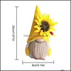 Party Favor Bee Festival Faceless Doll Dwarf Cute Sunflower Ground Fine Autumn Color Ornaments Drop Delivery Home Garden Festive Par Dhfjn