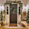 Decorative Flowers Christmas Artificial Wreath Handmade Bells Fake Easy Care Xmas Door Decor Hanging Garland Pendant For Party