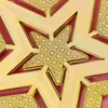 زينة عيد الميلاد شجرة النجم Topper Treetop OrnamentHoliday Xmas Glitter Bethlehem Sparkle Point 5 الذهب الحلي معلقة