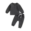 Set di abbigliamento 0-3 anni Autunno Inverno Baby Boy Girl Clothest Set Born Infant Toddler Button Top Pantaloni Abiti casual