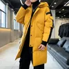 Мужская куртка в средней длине корейская зимняя тенденция