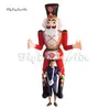 Outdoor Christmas Parade Costume Walking Inflatable Nutcracker Soldier Puppet Blow Up Cartoon Figure Suit For Event