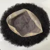 4mm Welle 1# Tiefschwarzer brasilianischer Echthaar-Ersatz 8x10 Vollspitze-Toupet für schwarze Männer Schnelle Expresslieferung