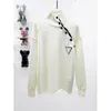 Herentruien Populaire designer trui gebreide heren en dames gebreide coltrui mode letters zwarte lange mouw jumper oversized witte top 22SS 1135