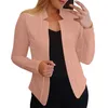 Tvådelad klädknapp Trencher Kvinnor Casual Solid Long Sleeve Open Front hackad krage kostym Cardigan Office Ladies Jacket Dagligt arbete