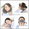 Cushion/Decorative Pillow Neck Pillow And Eye Mask Portable Travel Head Cushion Airplane Flight Sleep Rest Blackout Office Nap Drop Dhkyl