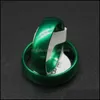 Couple Rings Wholesale 30/50Pcs Est Cute Green Band Rings Size 1721Mm Mix 6Mm Round No Fade Women Girls Punk Rock Hip Hop Lovers Fri Dhavl