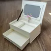 Decorative Objects Figurines White Paper Music Box Pattern Jewelry Gift Handmade Art Wedding Ring Christmas Birthday 221108