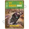 TT Races Metal Painting Vintage Retro Wall House Restaurant Decoration Plaque Pub Bar Home Wall Decor Art Tin Sign Plate Man Cave 20cmx30cm Woo