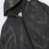 남성용 후드 땀 셔츠 미국 패션 갤러리 부서 씻은 마모 된 넥타이 염색 여성 봉제 후드 스웨터 후드 티 코트