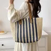 Borse da sera Summer Stripe Casual Large Capacity Tote Rattan Women Handbags Designer Woven Shoulder Crossbody Luxury Big Beach Bag