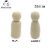 Baby Teethers Toys 50pcs Men Woman Mixed Plain Blank Natural Wood People Peg Dolls Unpainted Figures Wedding Cake Family Christmas Gift 221109