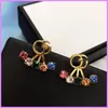 Mode diamanten oorbellen retro dames ontwerper oorrang hoogwaardige sieraden letters oor noppen dames klassieke dames oorbellen mooie d221184f