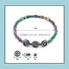 Chevillets magn￩tique ovale h￩matite en pierre de pierre chevilles bracelet arc-en-ciel ￩toiles femmes d'￩t￩ de la plage de la plage de la sant￩ du mod￨le de gu￩rison bijoux dhzvz dhzvz