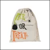 Andra festliga partier Halloween Party Canvas DString Bag trick eller behandla pumpa godis s￤ckar ￥teranv￤ndbara bk goody v￤skor sl￤pp del dh7ml