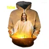 Erkek Hoodies 2022 3D Baskılı İsa Hoodie Erkek Kadın Sweatshirt Moda Sıradan kazak