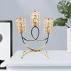 Portacandele Candeliere decorativo in cristallo dorato con 3 candelabri per sala da pranzo