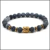 チャームブレスレット天然石ブレスレット灰色の風化老化ビードPSEIRA MASCINA YOGA CHAKRA BEADED BRACELETSドロップ配達ジュエリーDHXXG