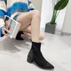 Designer-Prinzessinnen-Socken für Damen, Flying Weave, einspitzig, hochelastisch, dünn, grobe Absätze, kurze Stiefel für Damen